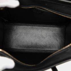 مملوكة مسبقًا Celine Black Brown Nano Tricolor Canvas and Leather Luggage Tote