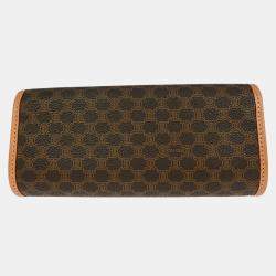 Pre Owned محفظة مستحضرات التجميل سيلين قماش ماكادام بني مطلي