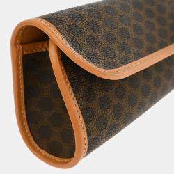 Pre Owned محفظة مستحضرات التجميل سيلين قماش ماكادام بني مطلي