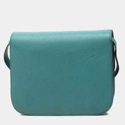 Pre Owned حقيبة بوكس كلاسيك جلد عجل وسط زرقاء سيلين