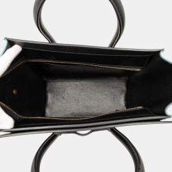 Pre Owned Celine Brown Micro Tricolor Leather Luggage Tote