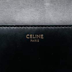 مملوكة مسبقًا Celine Black Smooth Calfskin Cuir Triomphe Chain Shoulder Bag