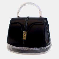 مملوكة مسبقًا Celine Small Black Calfskin 16 Top Handle Bag
