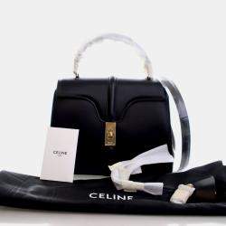 مملوكة مسبقًا Celine Small Black Calfskin 16 Top Handle Bag