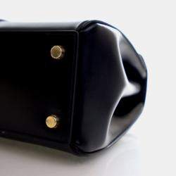 مملوكة مسبقًا Celine Small Black Calfskin 16 Top Handle Bag