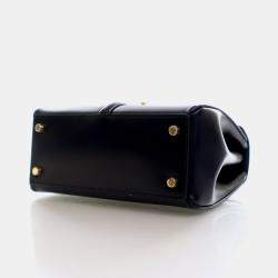 مملوكة مسبقًا Celine Small Black Calfskin 16 Top Handle Bag