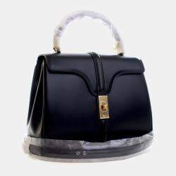 مملوكة مسبقًا Celine Small Black Calfskin 16 Top Handle Bag