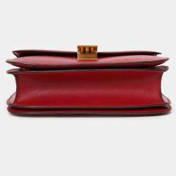 Pre Owned Celine Red Leather Medium Box Bag
