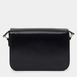 Pre Owned Celine Black Shiny Calfskin Classique Triomphe Shoulder Bag