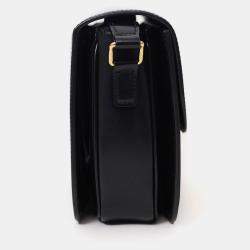 Pre Owned Celine Black Shiny Calfskin Classique Triomphe Shoulder Bag