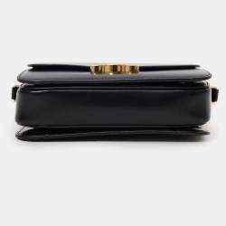 Pre Owned Celine Black Shiny Calfskin Classique Triomphe Shoulder Bag
