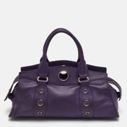 مملوكة مسبقًا Celine Vintage Purple Leather Satchel