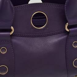 Pre Owned Celine Vintage Purple Leather Satchel