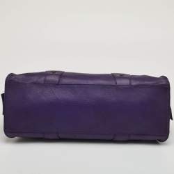 Pre Owned Celine Vintage Purple Leather Satchel