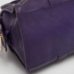 Pre Owned Celine Vintage Purple Leather Satchel