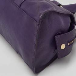 Pre Owned Celine Vintage Purple Leather Satchel