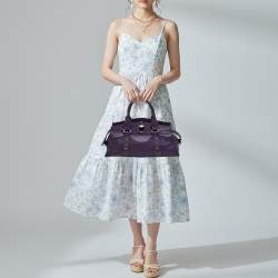 Pre Owned Celine Vintage Purple Leather Satchel