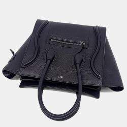 Pre Owned حقيبة أمتعة جلد أسود سيلين