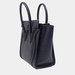 Pre Owned حقيبة أمتعة جلد أسود سيلين