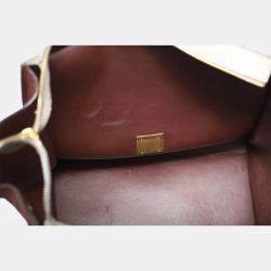 مملوكة مسبقًا  حقيبة تريبيز سيليين متوسطة الحجم رمادي و بورغندي جلد ثعبان سويدي