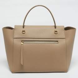 مملوكة مسبقًا Celine Belt Mini Beige Leather Top Handle Bag
