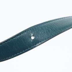 Pre Owned Celine Triomphe Large Green Shiny Leather Shoulder Bag