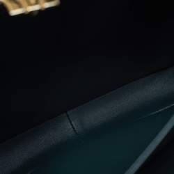 Pre Owned Celine Triomphe Large Green Shiny Leather Shoulder Bag