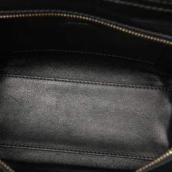 مملوكة مسبقًا حقيبة سفر سيلين قماش وجلد ثنائية اللون أبيض وأسود صغيرة نانو