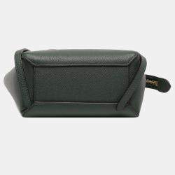 Pre Owned Celine Green Pico Grained Calfskin Belt Bag