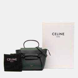Pre Owned Celine Green Pico Grained Calfskin Belt Bag