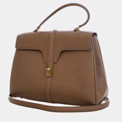 مملوكة مسبقًا Celine Brown Medium Leather Classique 16 Top Handle Bag