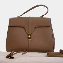 مملوكة مسبقًا Celine Brown Medium Leather Classique 16 Top Handle Bag