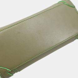 Pre Owned Celine Green Leather Nano Luggage Tote Bag