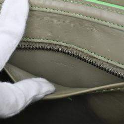 Pre Owned Celine Green Leather Nano Luggage Tote Bag