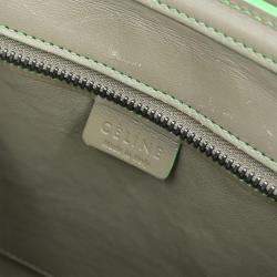 Pre Owned Celine Green Leather Nano Luggage Tote Bag