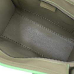 Pre Owned Celine Green Leather Nano Luggage Tote Bag