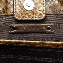 Pre Owned حقيبة يد سيلين شارم بايثون زيتي أخضر