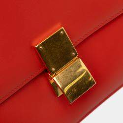Pre Owned Celine Red Medium Calfskin Classic Box
