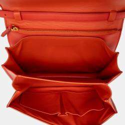 Pre Owned Celine Red Medium Calfskin Classic Box