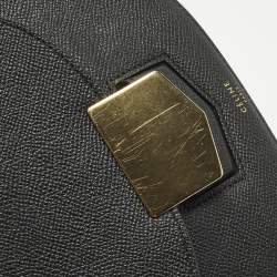 Pre Owned Celine Trotteur Small Black Leather Flap Shoulder Bag