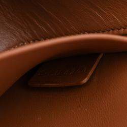 Pre Owned Celine Brown Calfskin Leopard Print Claude Chain Shoulder Bag