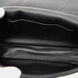 مملوكة مسبقًا حقيبة كتف سلسلة سيليين جلد الماعز مبطن أحادي اللون سوداء