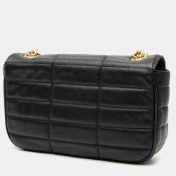 مملوكة مسبقًا حقيبة كتف سلسلة سيليين جلد الماعز مبطن أحادي اللون سوداء