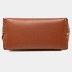 Pre Owned Celine Brown Smooth Calfskin Cuir Triomphe Clutch on Chain