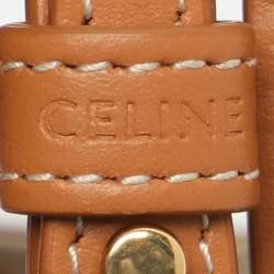 Pre Owned Celine Cabas Mini Tan/White Canvas and Leather Vertical Tote