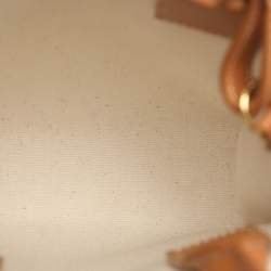 Pre Owned Celine Cabas Mini Tan/White Canvas and Leather Vertical Tote