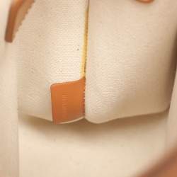 Pre Owned Celine Cabas Mini Tan/White Canvas and Leather Vertical Tote