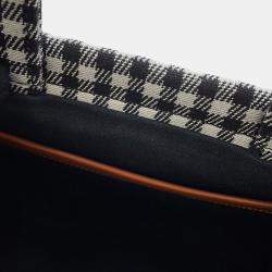 Pre Owned حقيبة يد سيلين كاباتايس 2-واي قماش وجلد أبيض/أسود حجم صغير