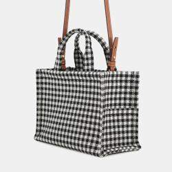 Pre Owned حقيبة يد سيلين كاباتايس 2-واي قماش وجلد أبيض/أسود حجم صغير