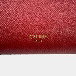 Pre Owned Celine Belt Bag Burgundy Leather Size Nano